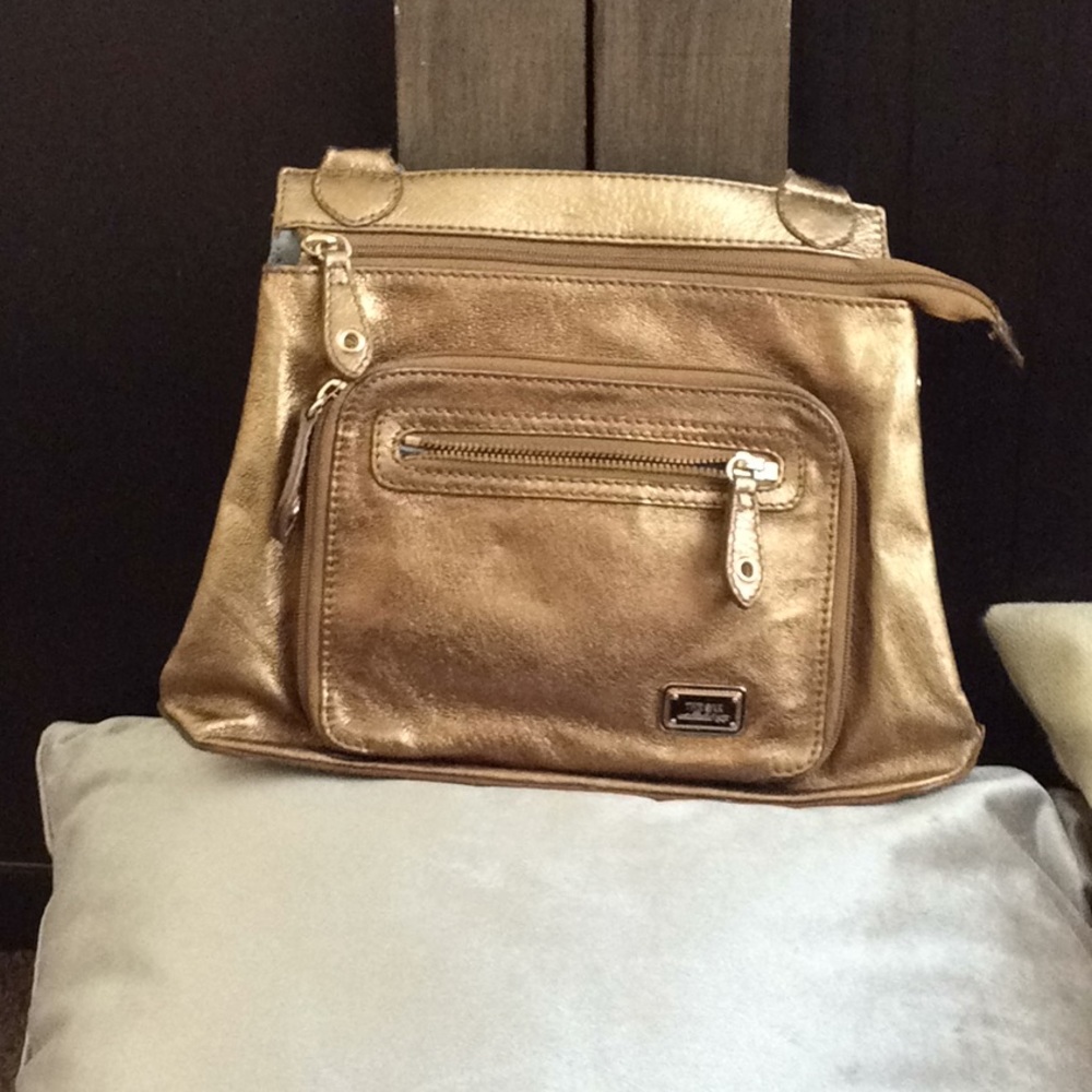 Shiny gold purse by the Sak